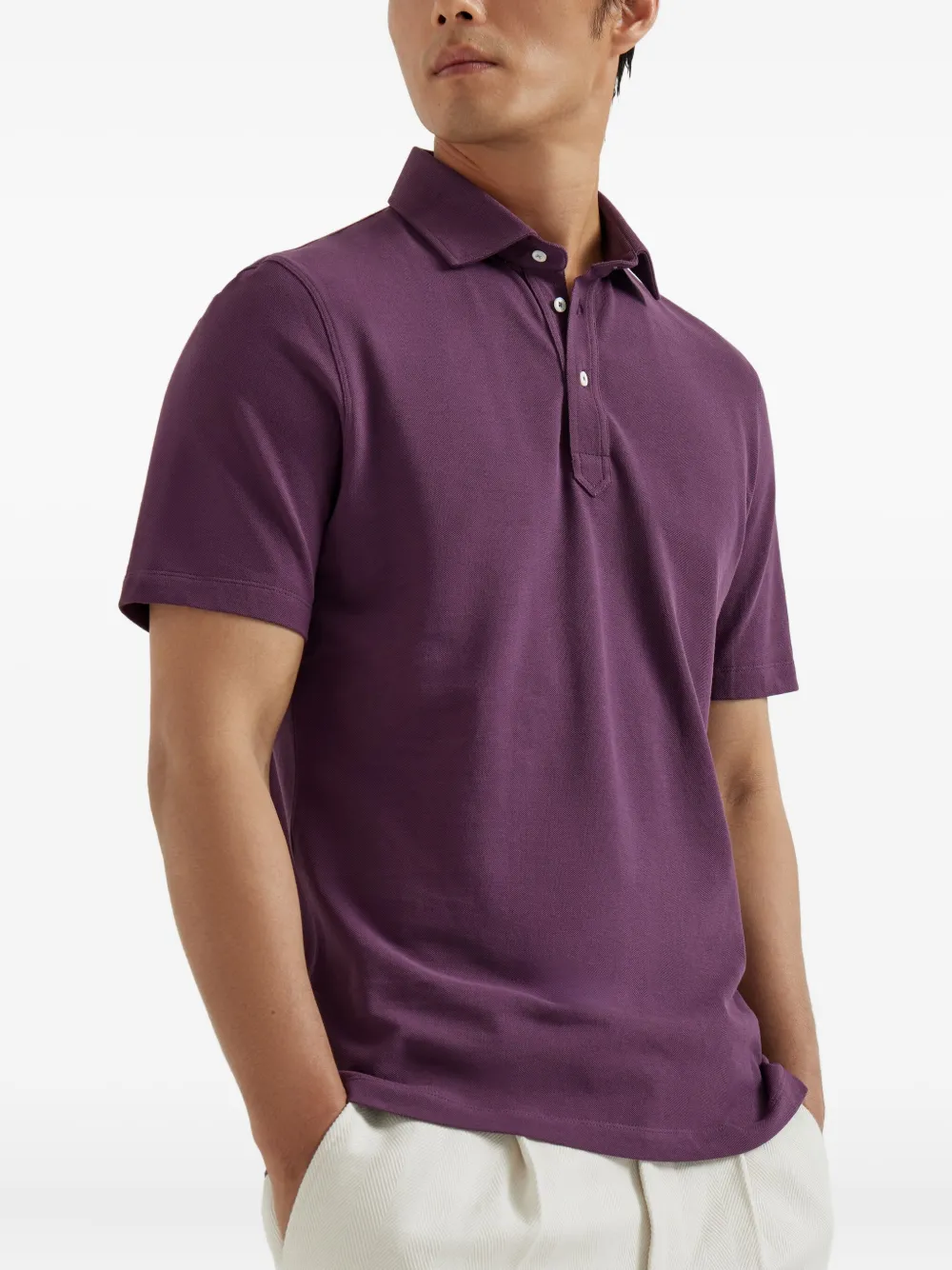 Brunello Cucinelli Katoenen poloshirt Paars