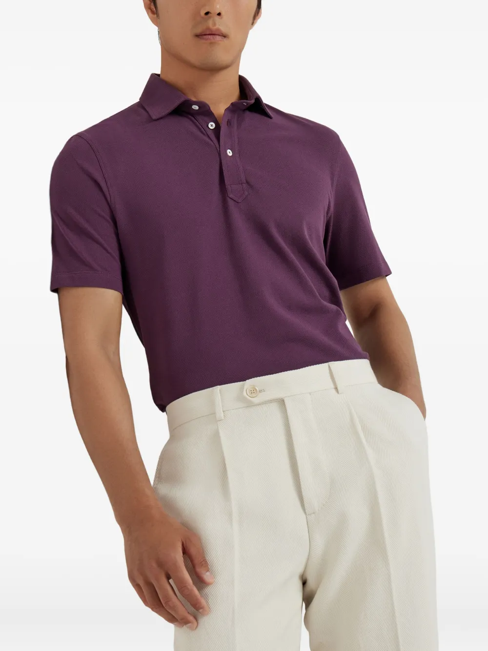 Brunello Cucinelli Katoenen poloshirt Paars