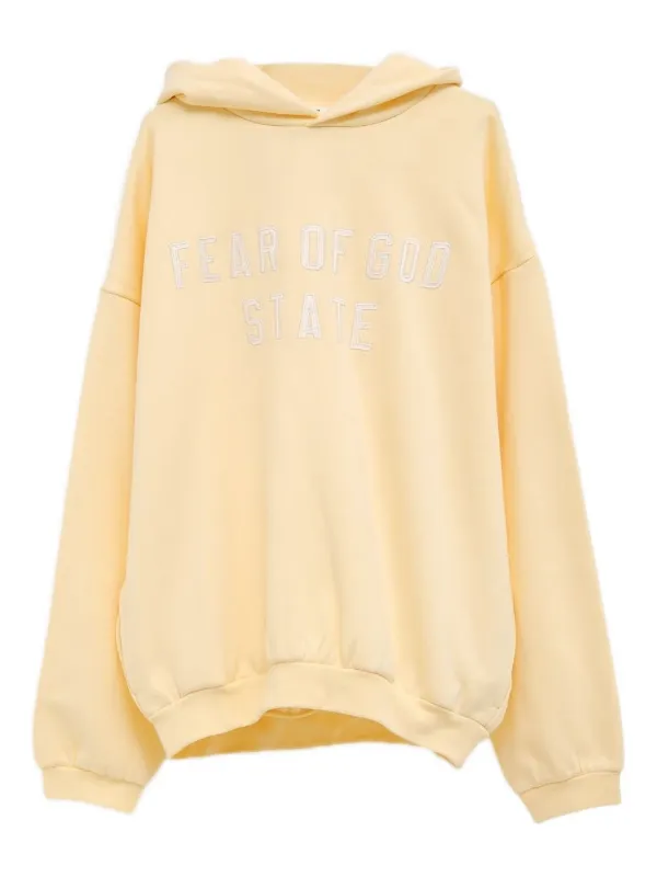 FEAR OF GOD ESSENTIALS embroidered-logo Hoodie Yellow FARFETCH PH