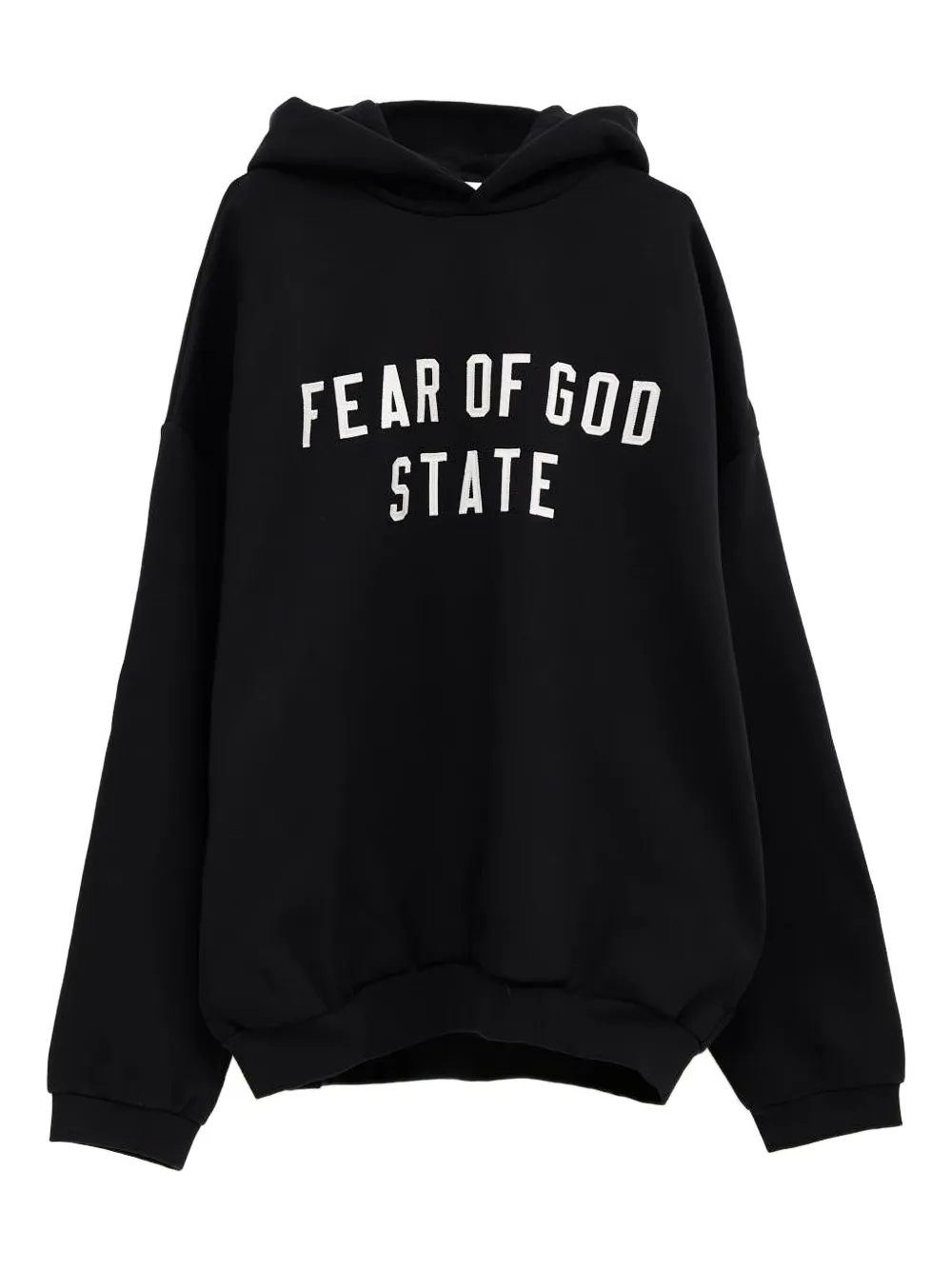 FEAR OF GOD ESSENTIALS logo-patch hoodie | Black | Image 1