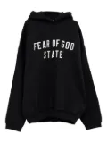 FEAR OF GOD ESSENTIALS logo-patch hoodie - Black