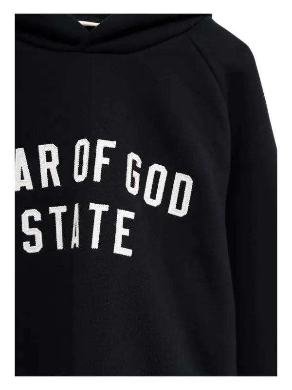 FEAR OF GOD ESSENTIALS embroidered-logo Hoodie | Black | FARFETCH RO
