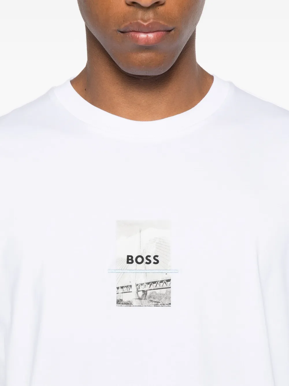 BOSS T-shirt met grafische print Wit