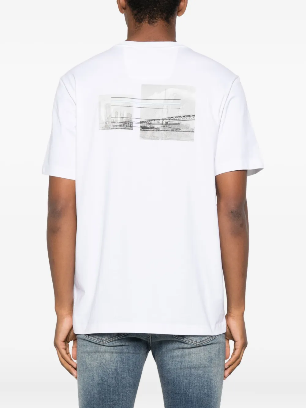 BOSS T-shirt met grafische print Wit