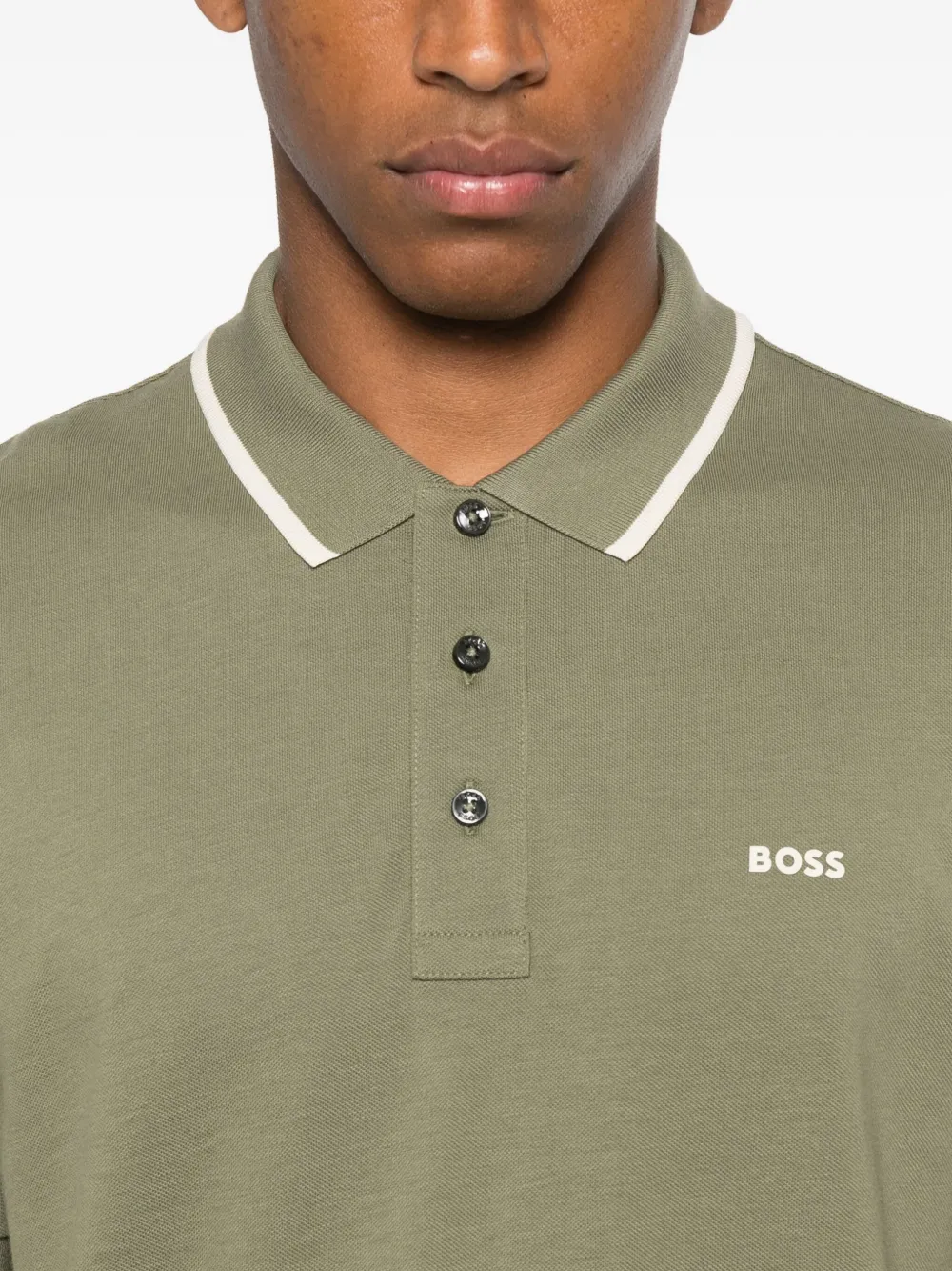 BOSS Katoenen poloshirt Groen