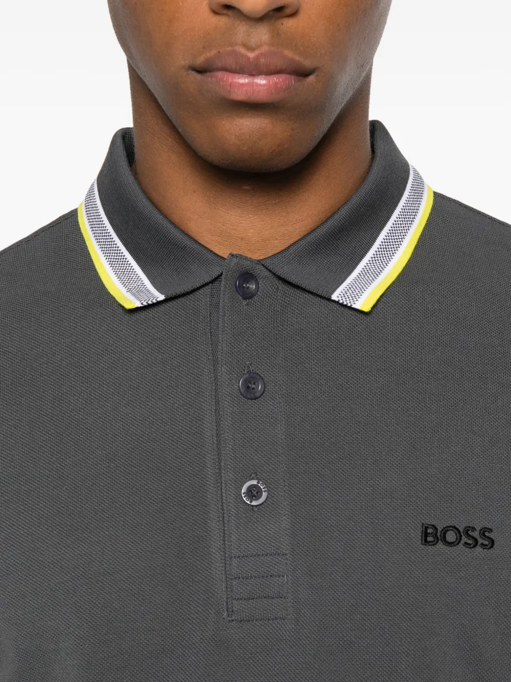BOSS Katoenen poloshirt Grijs