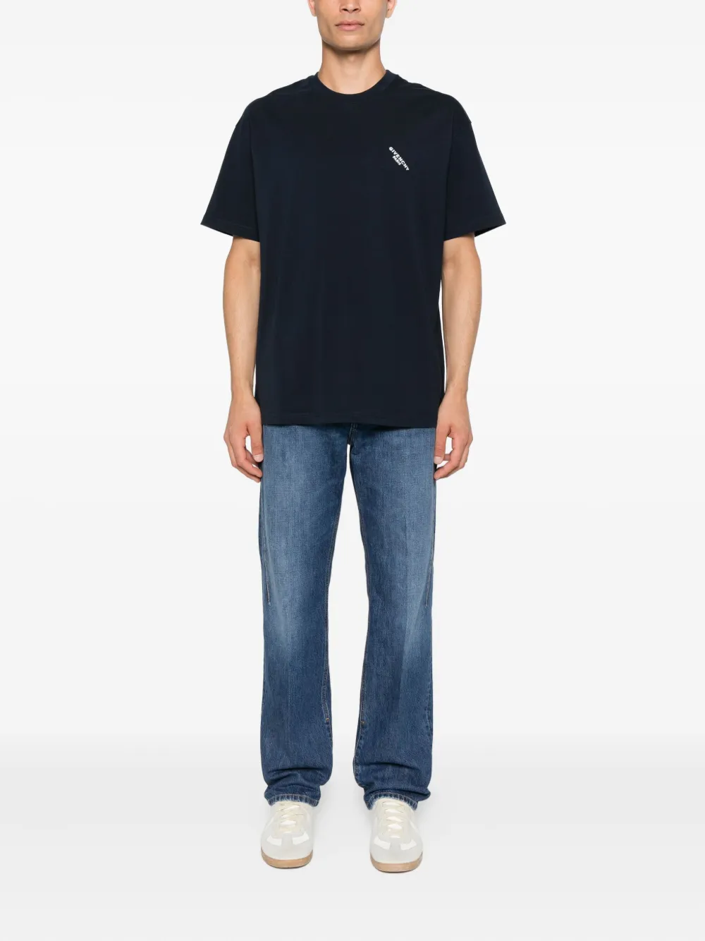 Givenchy Katoenen T-shirt met geborduurd logo Blauw
