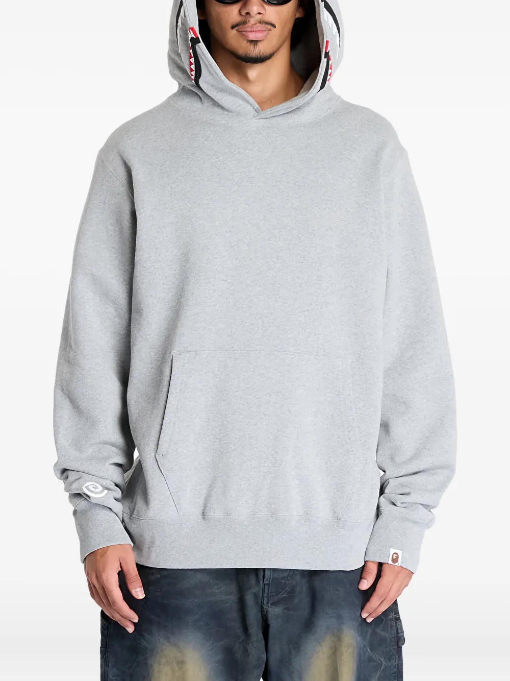 A BATHING APE Hoodie met haaienprint Grijs