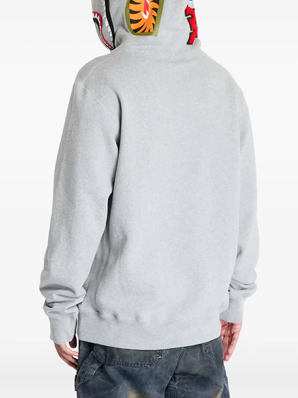 A BATHING APE Hoodie met haaienprint Grijs