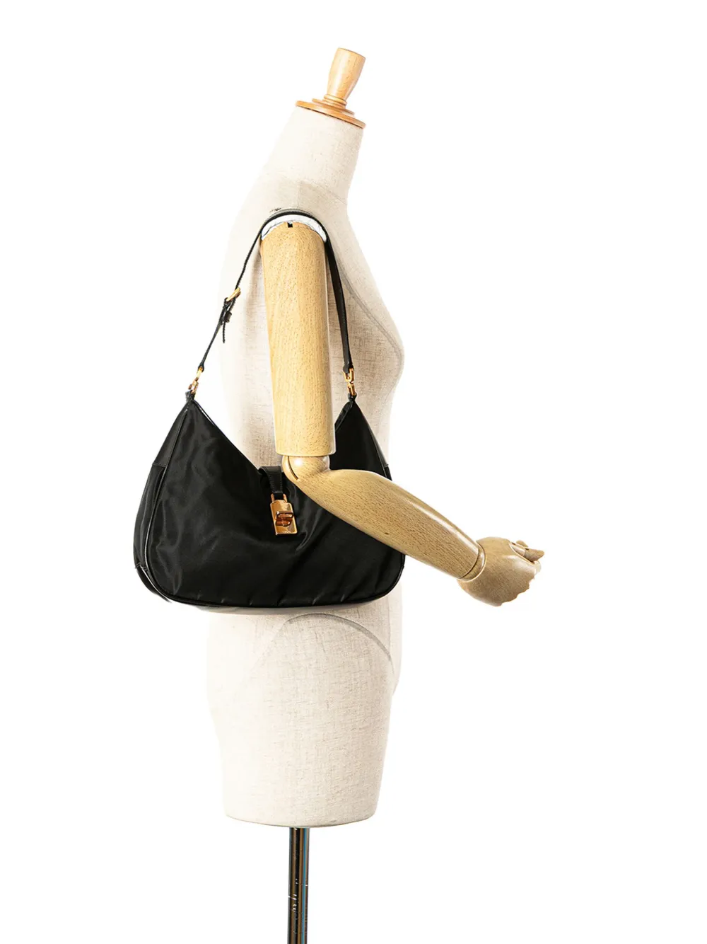 Prada Pre-Owned 2000-2013 Soft Calf Trimmed Tessuto Turn Lock shoulder bag | Pre-Owned | Image 2