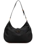Prada Pre-Owned 2000-2013 Soft Calf Trimmed Tessuto Turn Lock shoulder bag - Black