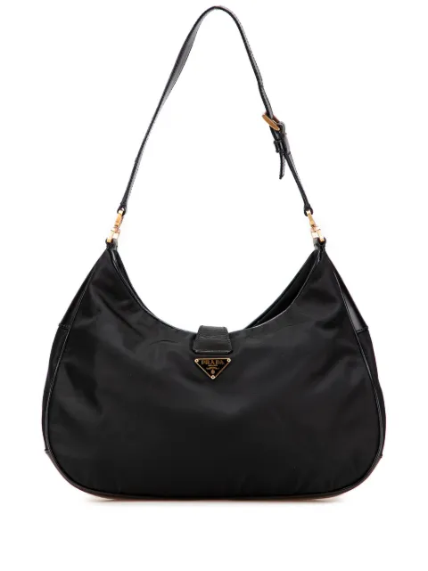 Prada Pre-Owned 2000-2013 Soft Calf Trimmed Tessuto Turn Lock shoulder bag