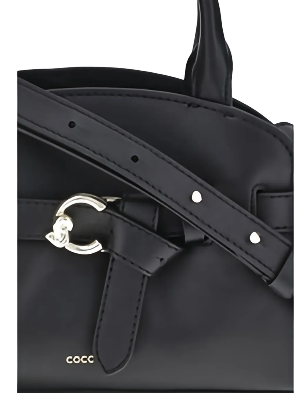 Coccinelle Sabine Buckle-detail Top-handle Tote Bag In Black