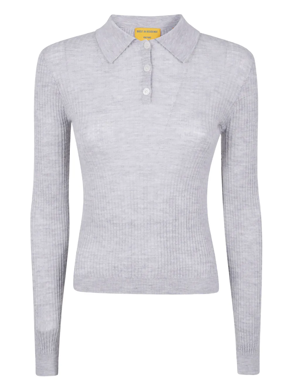 Guest In Residence ribbed polo neck top | Grey | Image 1