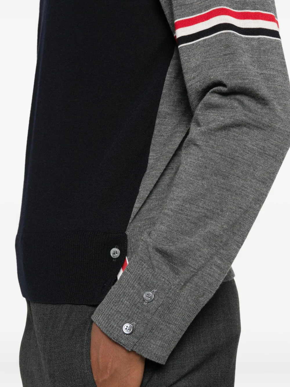 Thom Browne Wollen trui met vlakken Blauw