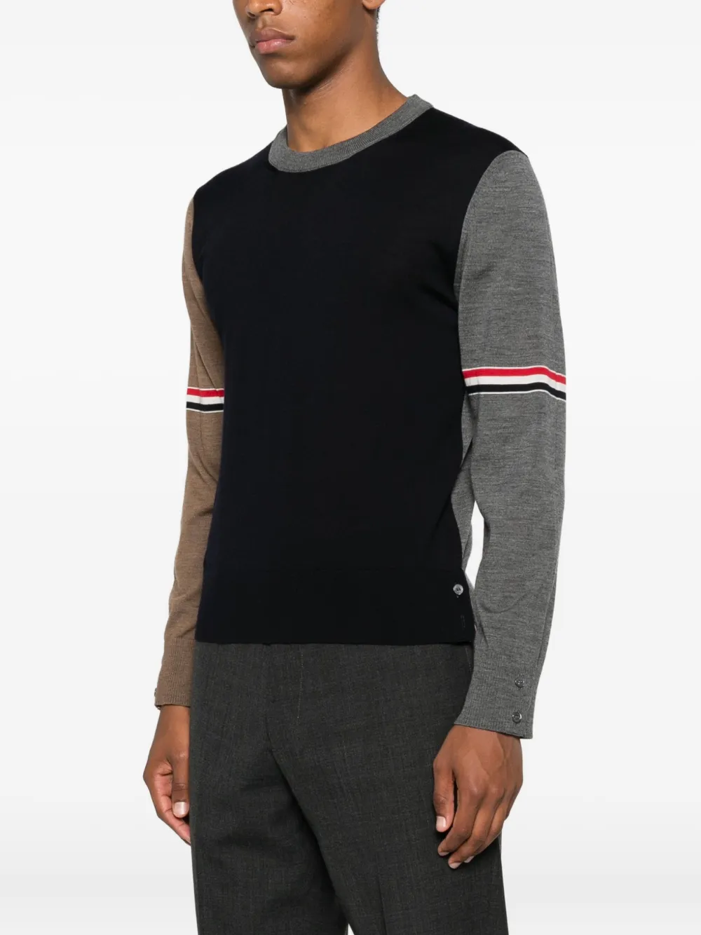 Thom Browne Wollen trui met vlakken Blauw