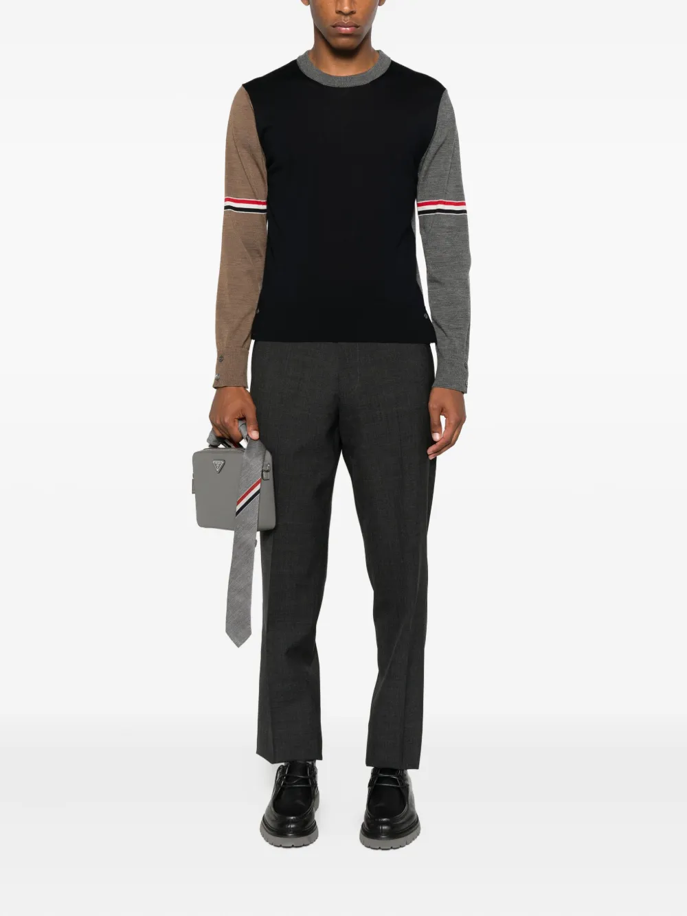 Thom Browne Wollen trui met vlakken Blauw
