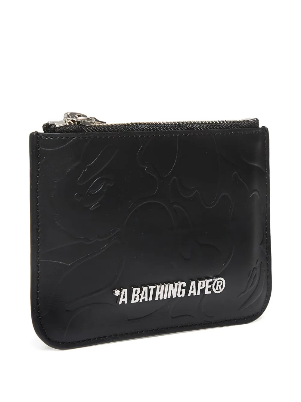 A BATHING APE Solid Camo leren portemonnee Zwart