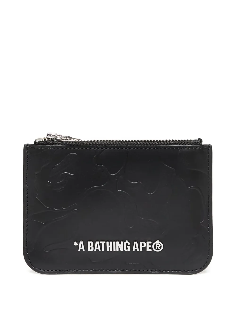 A BATHING APE® Solid Camo leather wallet | Black | Image 1