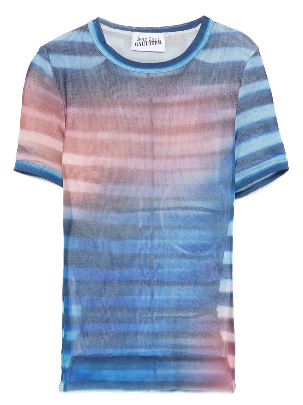 Jean Paul Gaultier striped mesh top Blauw