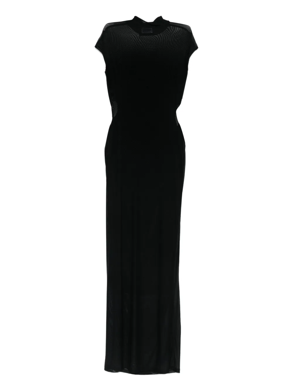 Jean Paul Gaultier mesh-panelled maxi dress Zwart