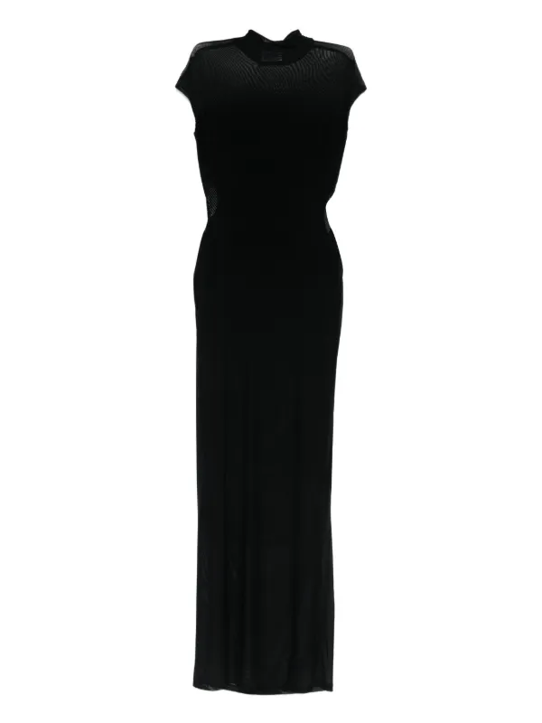 Jean Paul Gaultier Mesh-panelled Maxi Dress in Black