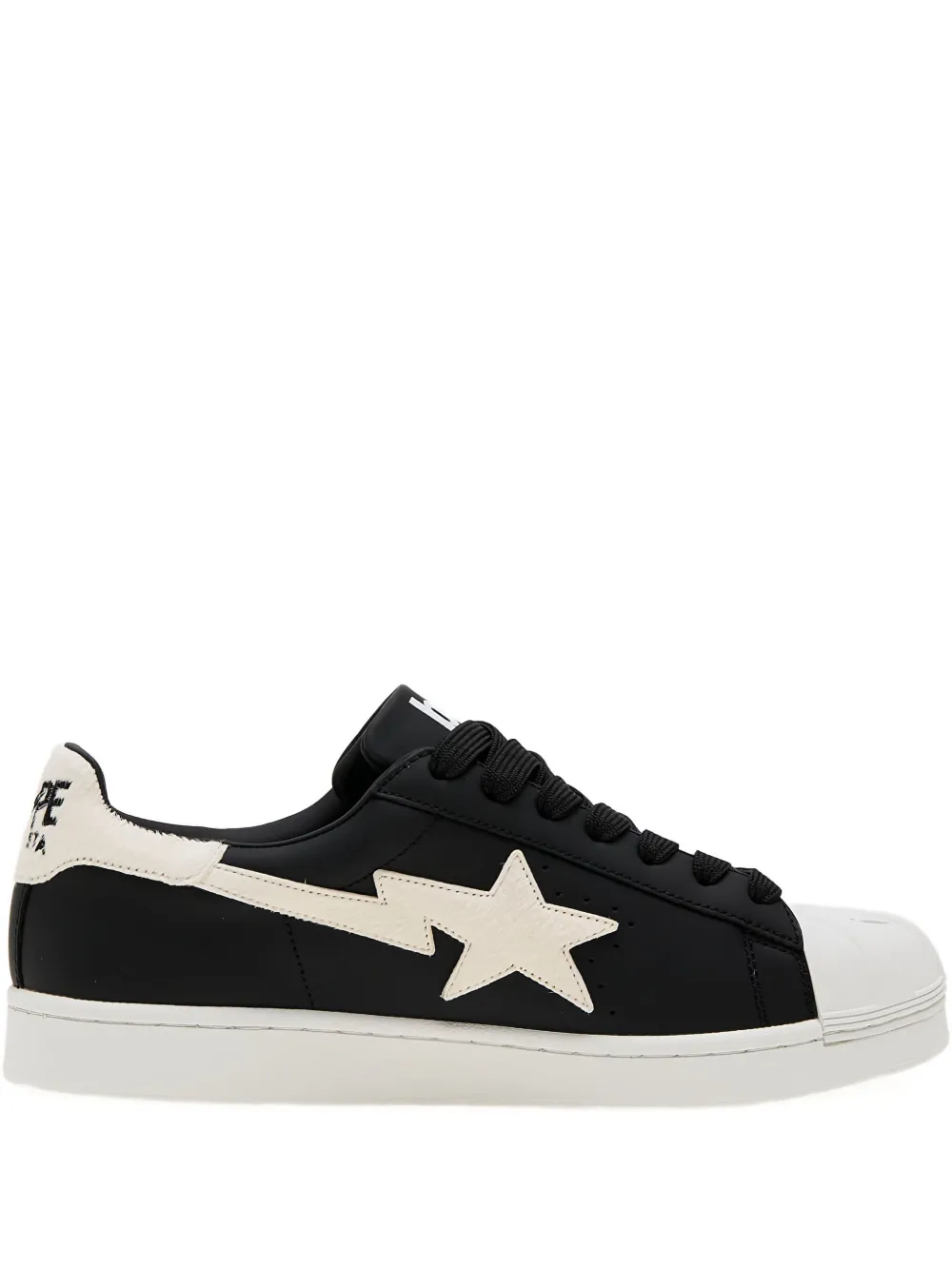 A BATHING APE star lightning bolt sneakers Black