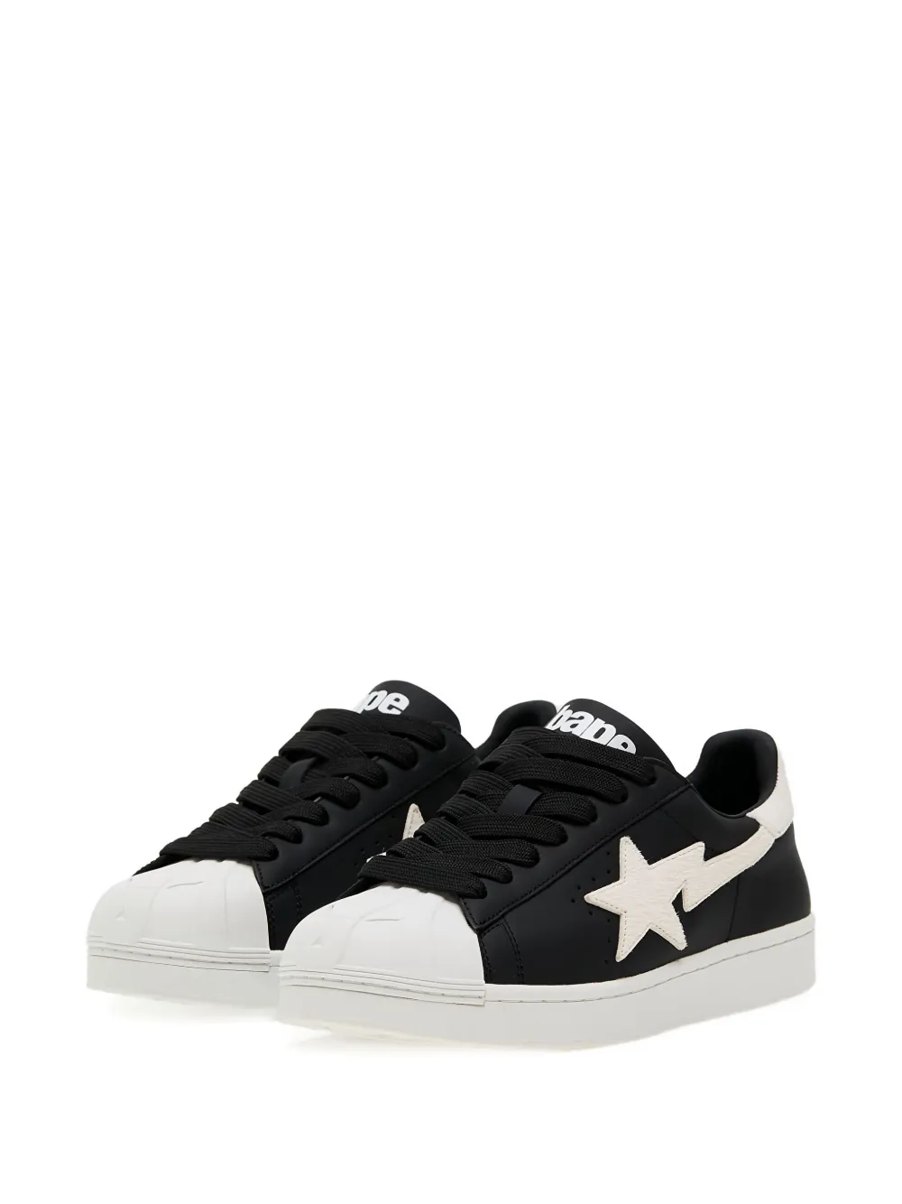 A BATHING APE star lightning bolt sneakers Black