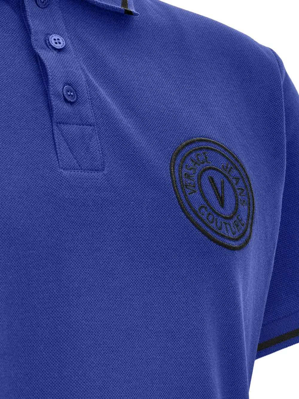 Versace Jeans Couture Poloshirt met geborduurd logo Blauw