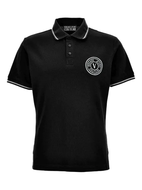 Versace Jeans Couture embroidered-logo tipped polo shirt
