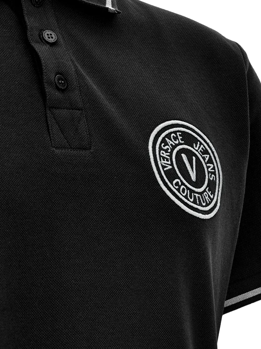 Versace Jeans Couture Poloshirt met geborduurd logo Zwart