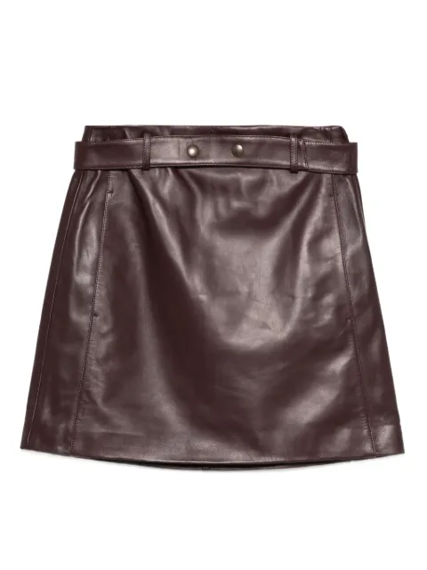 Arma belted leather mini skirt