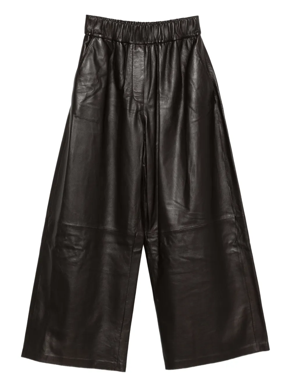 Arma Solia elastic-waist leather trousers Bruin