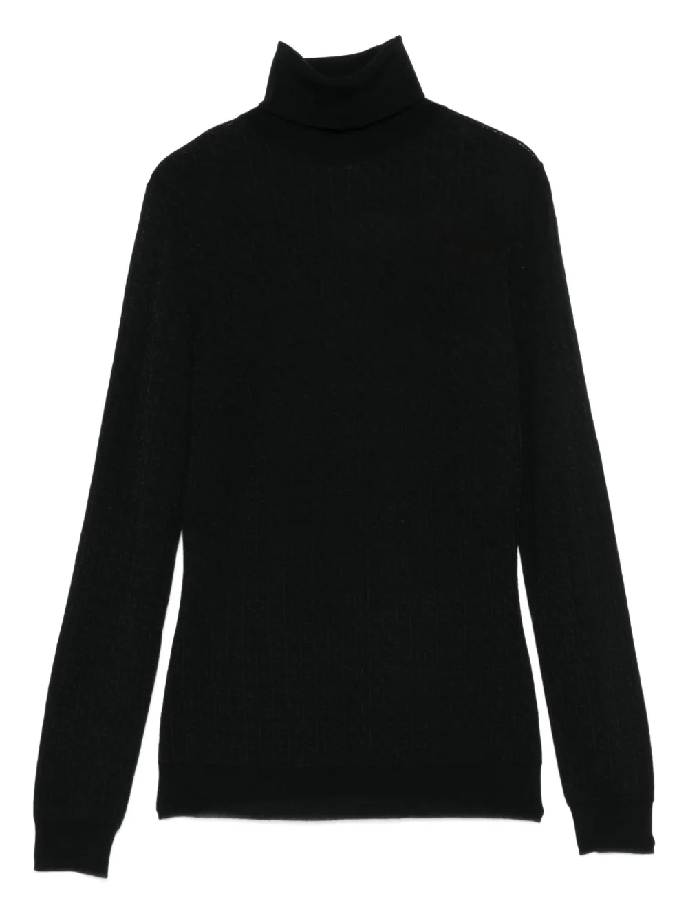 Elisabetta Franchi turtleneck ribbed top Zwart