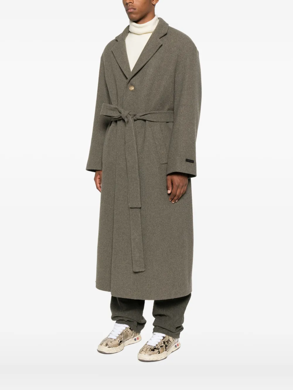 Fear Of God belted wool coat Grijs