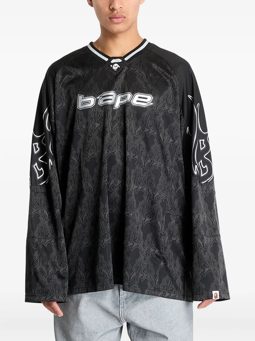 A BATHING APE T-shirt met lange mouwen Zwart