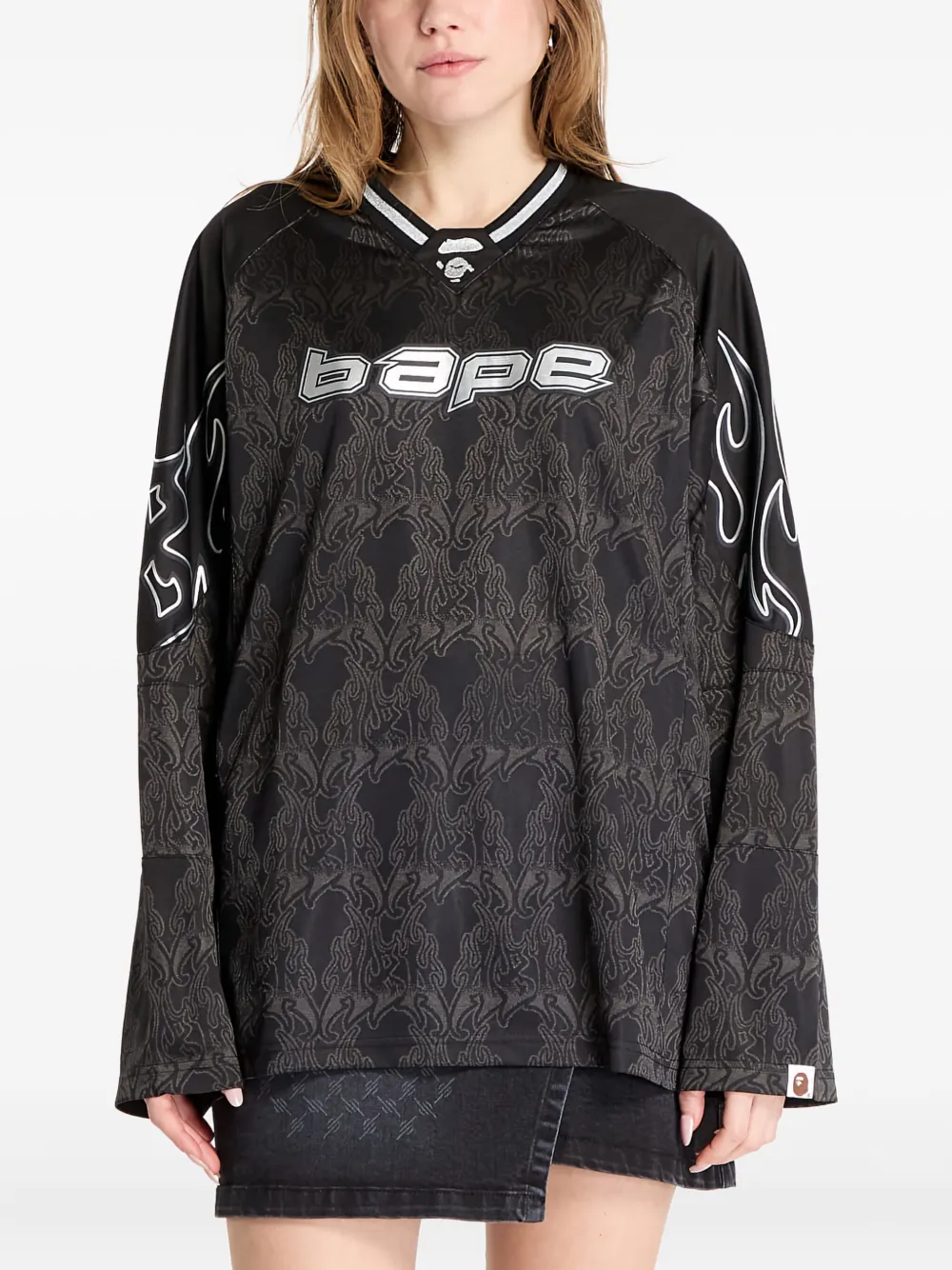 A BATHING APE T-shirt met lange mouwen Zwart