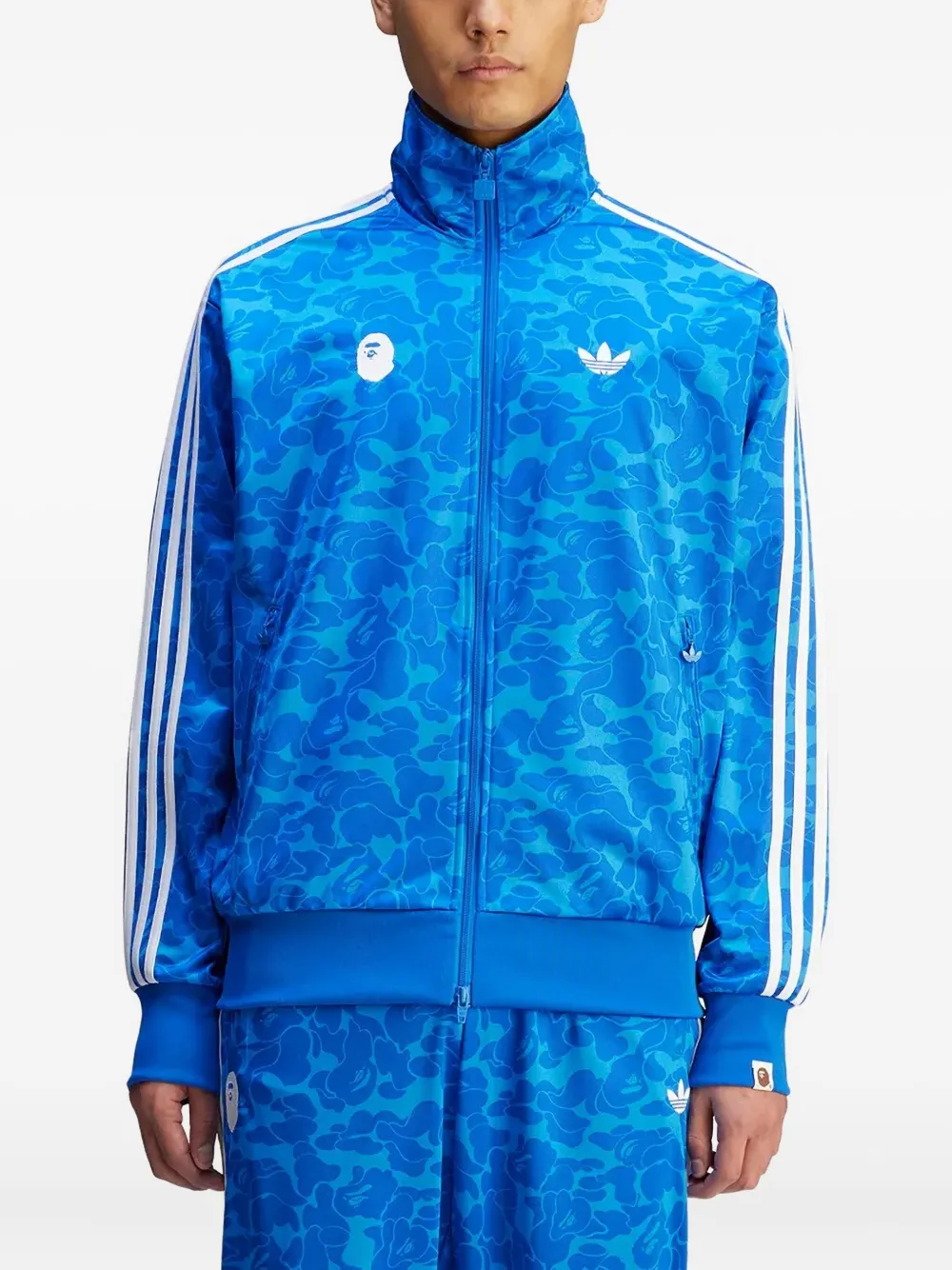 Adidas x A Bathing Ape Firebird three-stripe camouflage track jacket Blauw