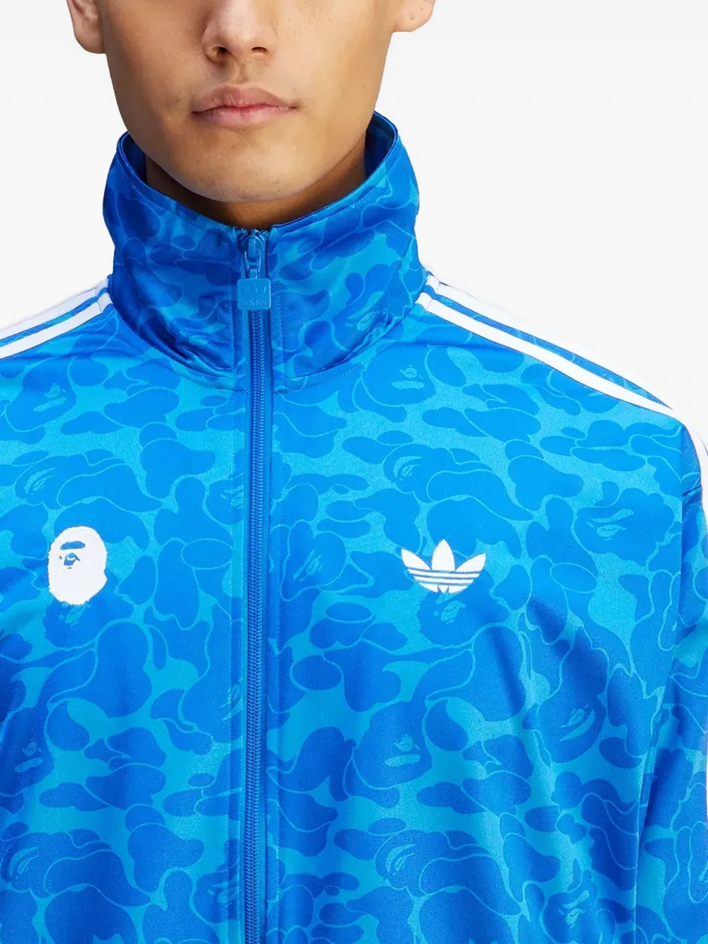 adidas x A Bathing Ape Firebird three-stripe camouflage track jacket Blauw
