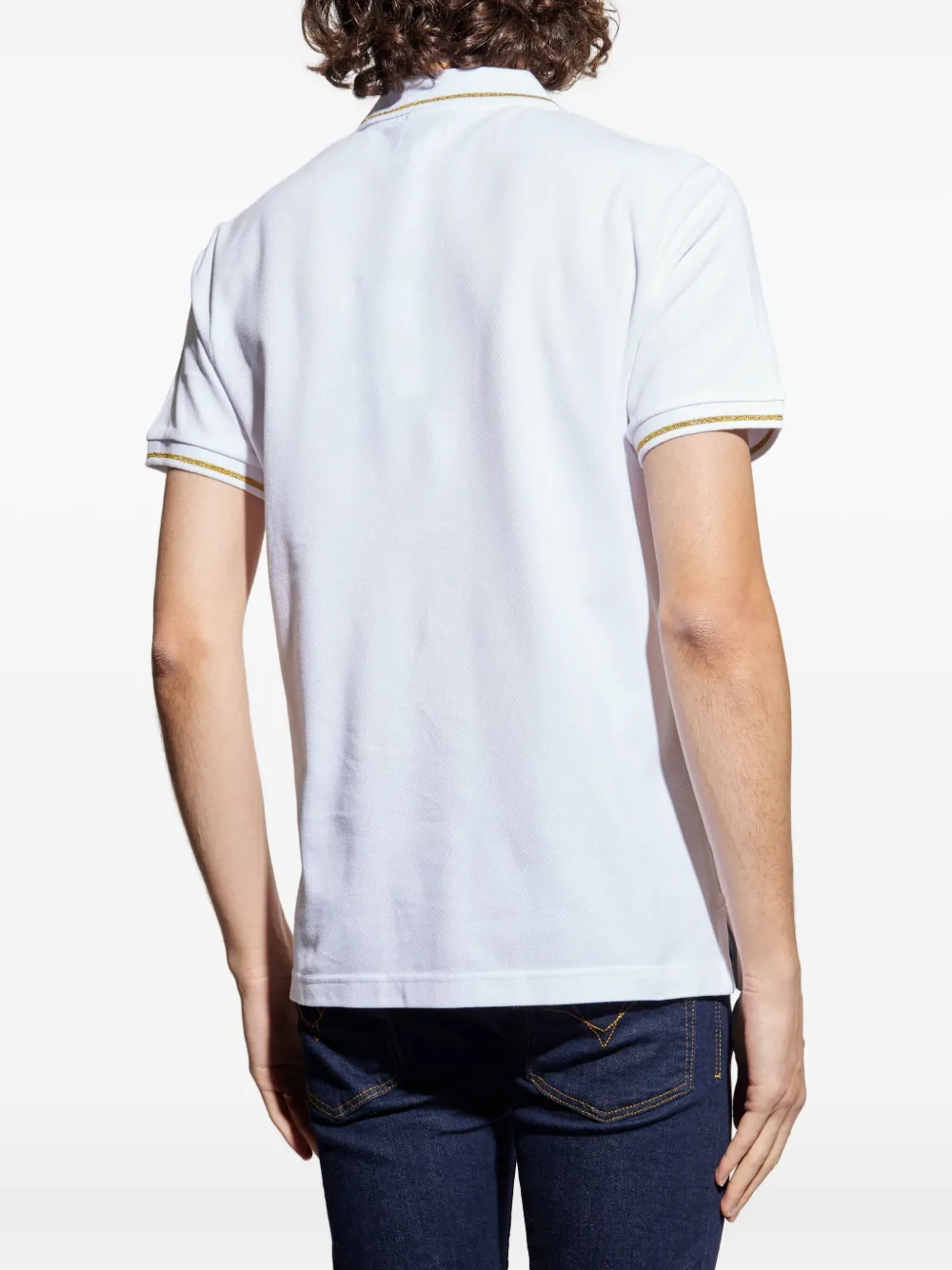 Versace Jeans Couture logo-embroidered polo shirt Wit