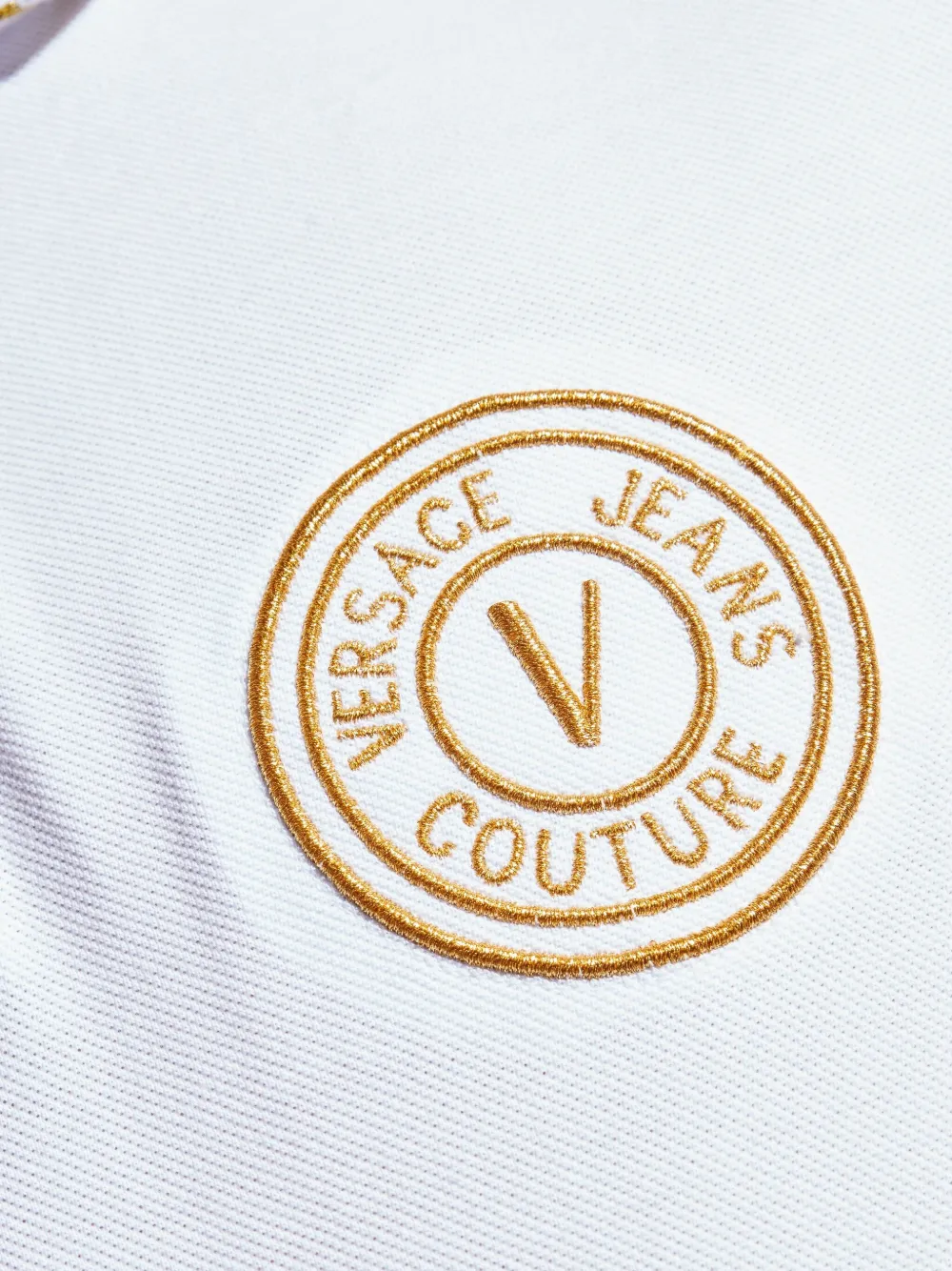 Versace Jeans Couture logo-embroidered polo shirt Wit