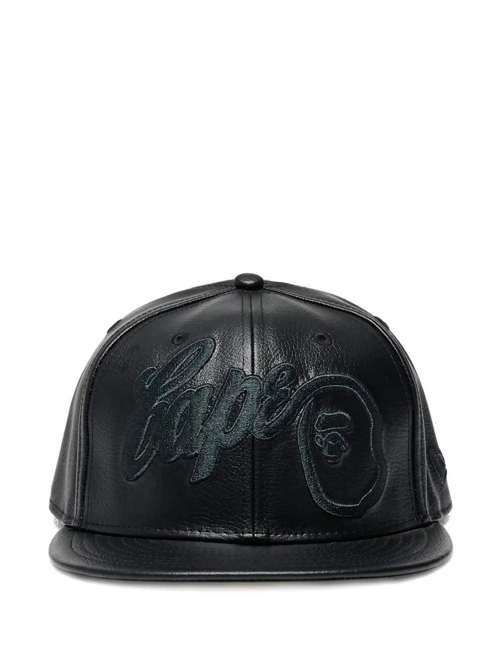 A BATHING APE® x New Era leather embroidered baseball cap - ブラック A BATHING APE® x New Era leather embroidered baseball cap - ブラック