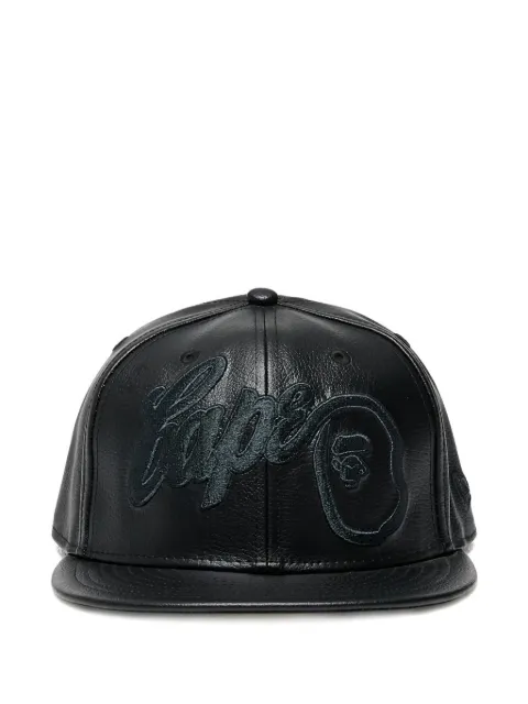 A BATHING APE® x New Era leather embroidered baseball cap
