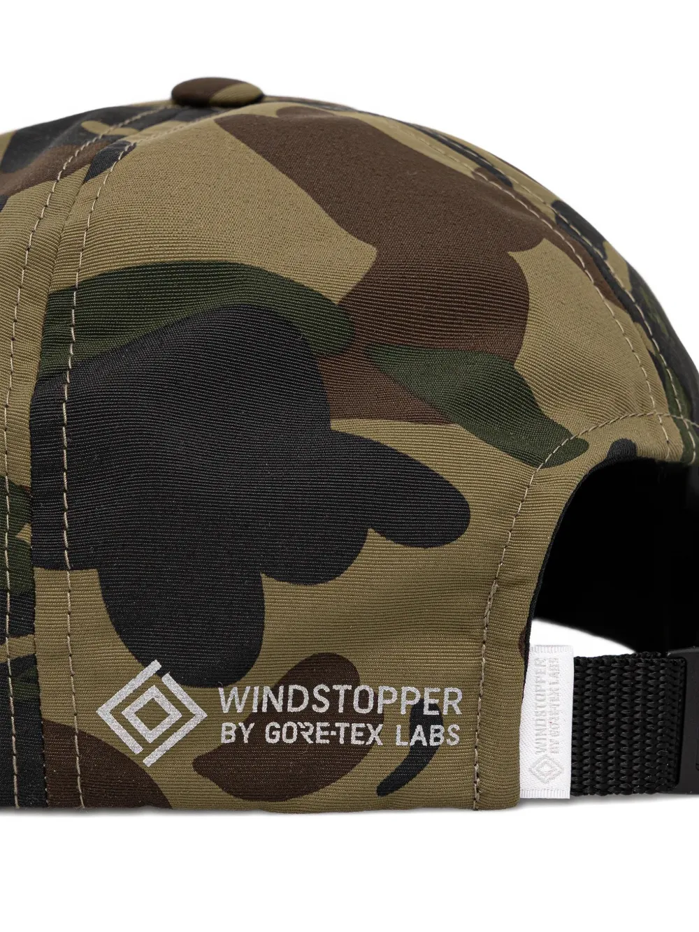 A BATHING APE camouflage-print logo cap Groen