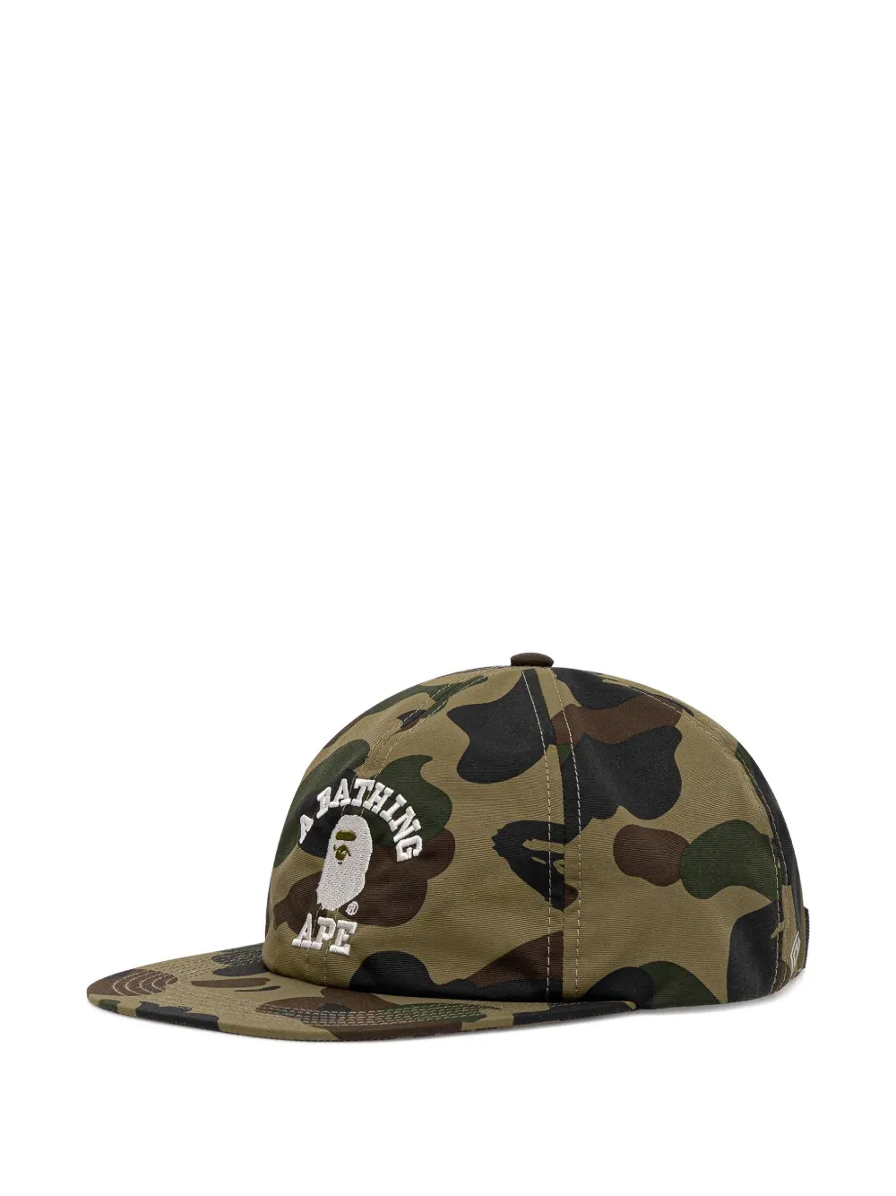 A BATHING APE camouflage-print logo cap Groen