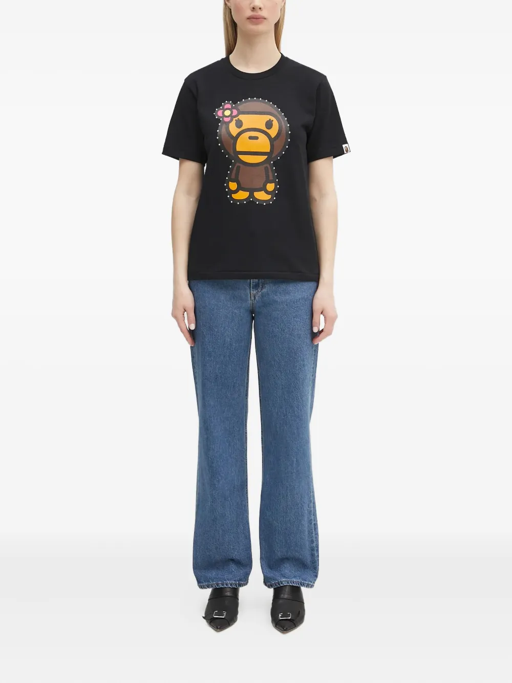 A BATHING APE Baby Milo T-shirt Zwart