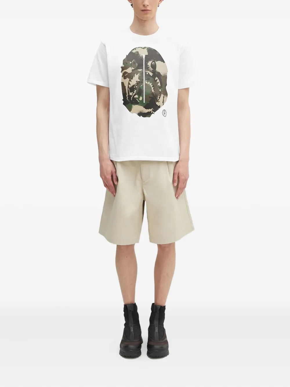 A BATHING APE printed T-shirt Wit