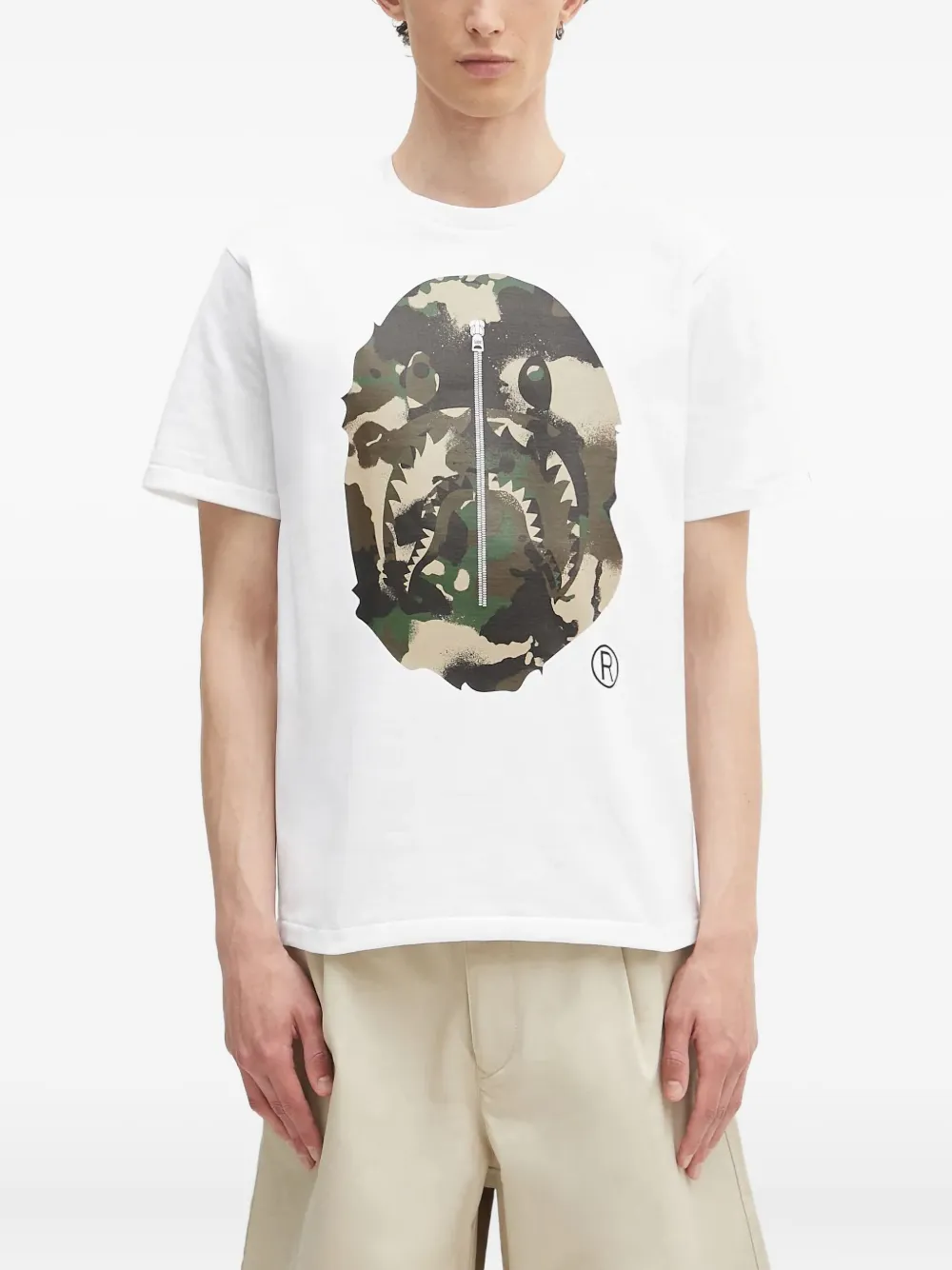 A BATHING APE printed T-shirt Wit