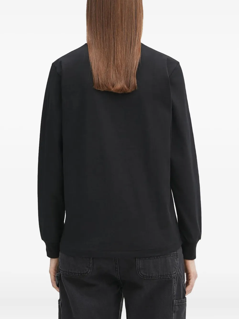 A BATHING APE logo-embroidered long-sleeve sweatshirt Zwart