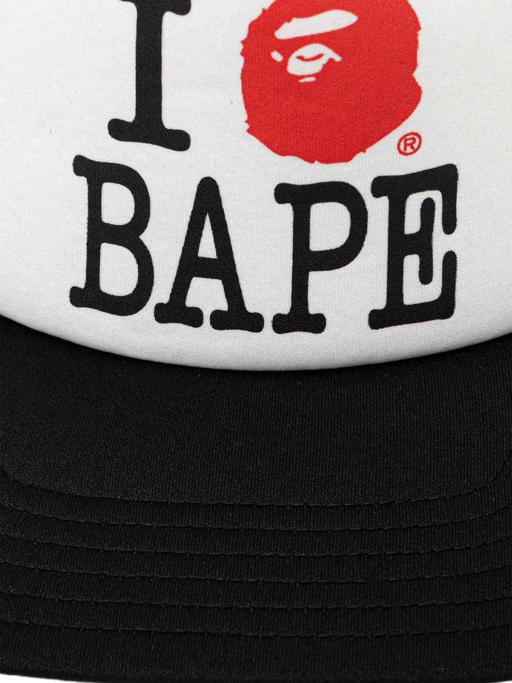 A BATHING APE logo-print trucker cap Zwart